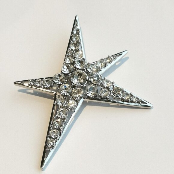 NWT Large crystal modernist star brooch pin - Picture 7 of 8